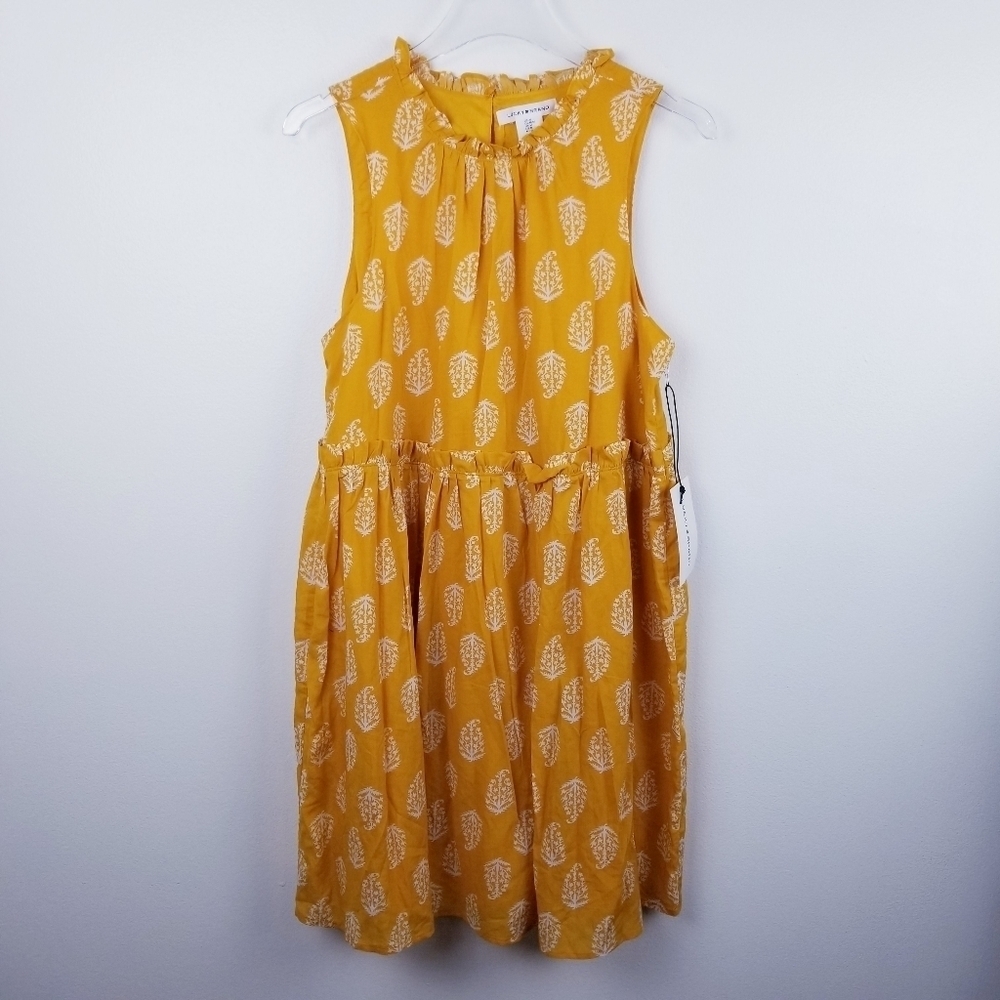 Lucky Brand Yellow and White Sleeveless Dress NWT, size Medium
